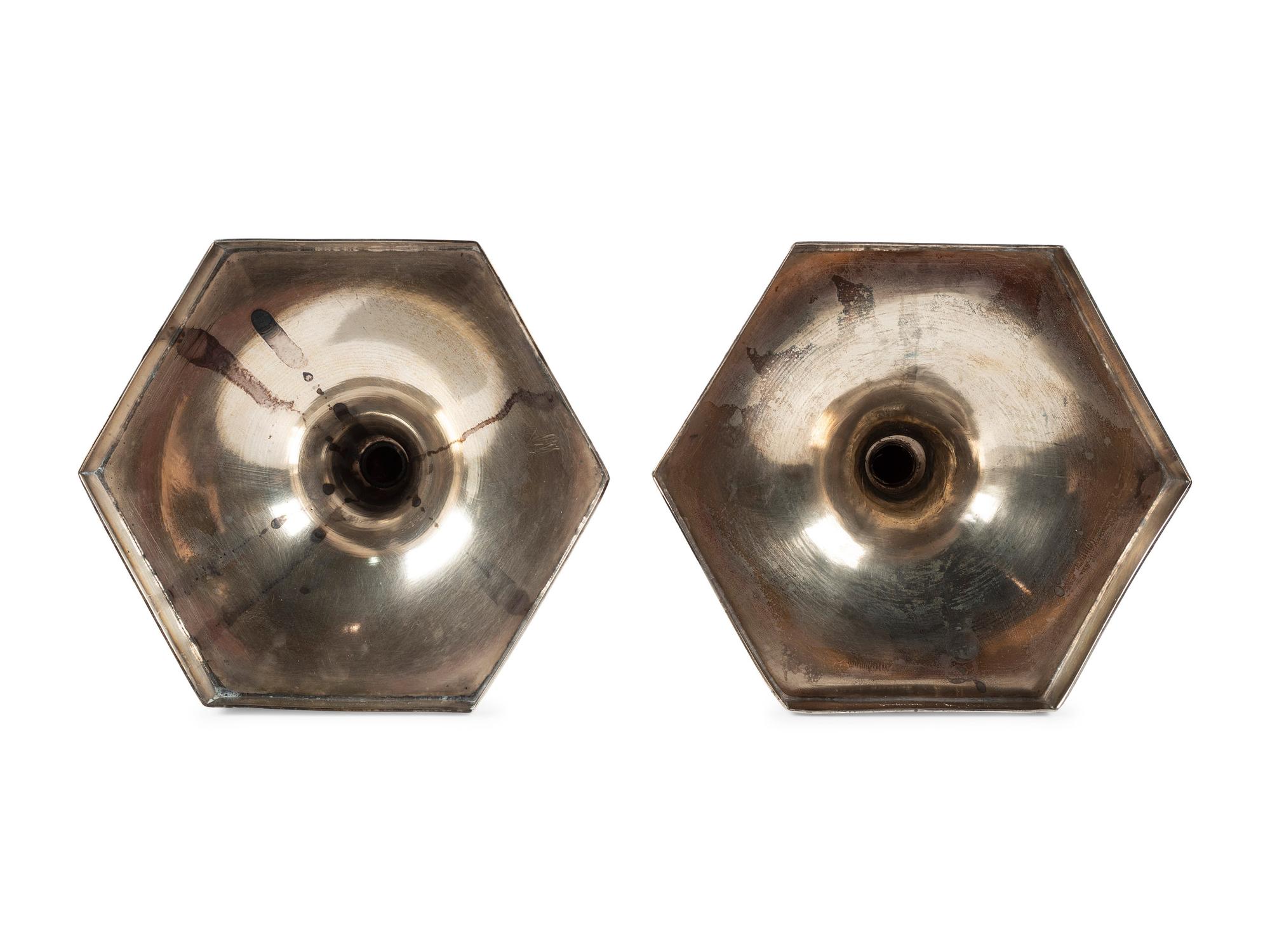A Pair of American Silver Candlesticks