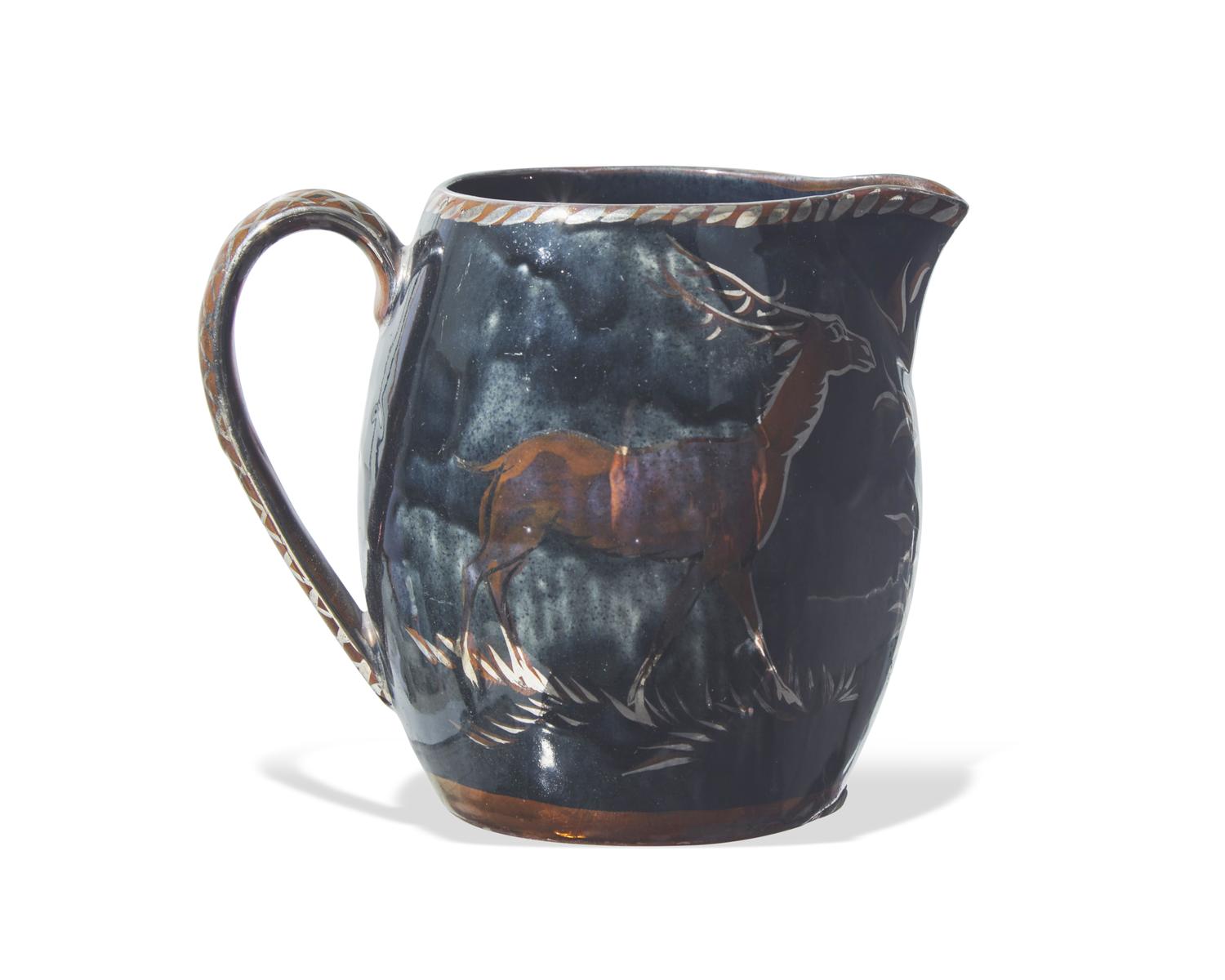 A Wedgwood Silver Lustre Decorated Ceramic Pitcher