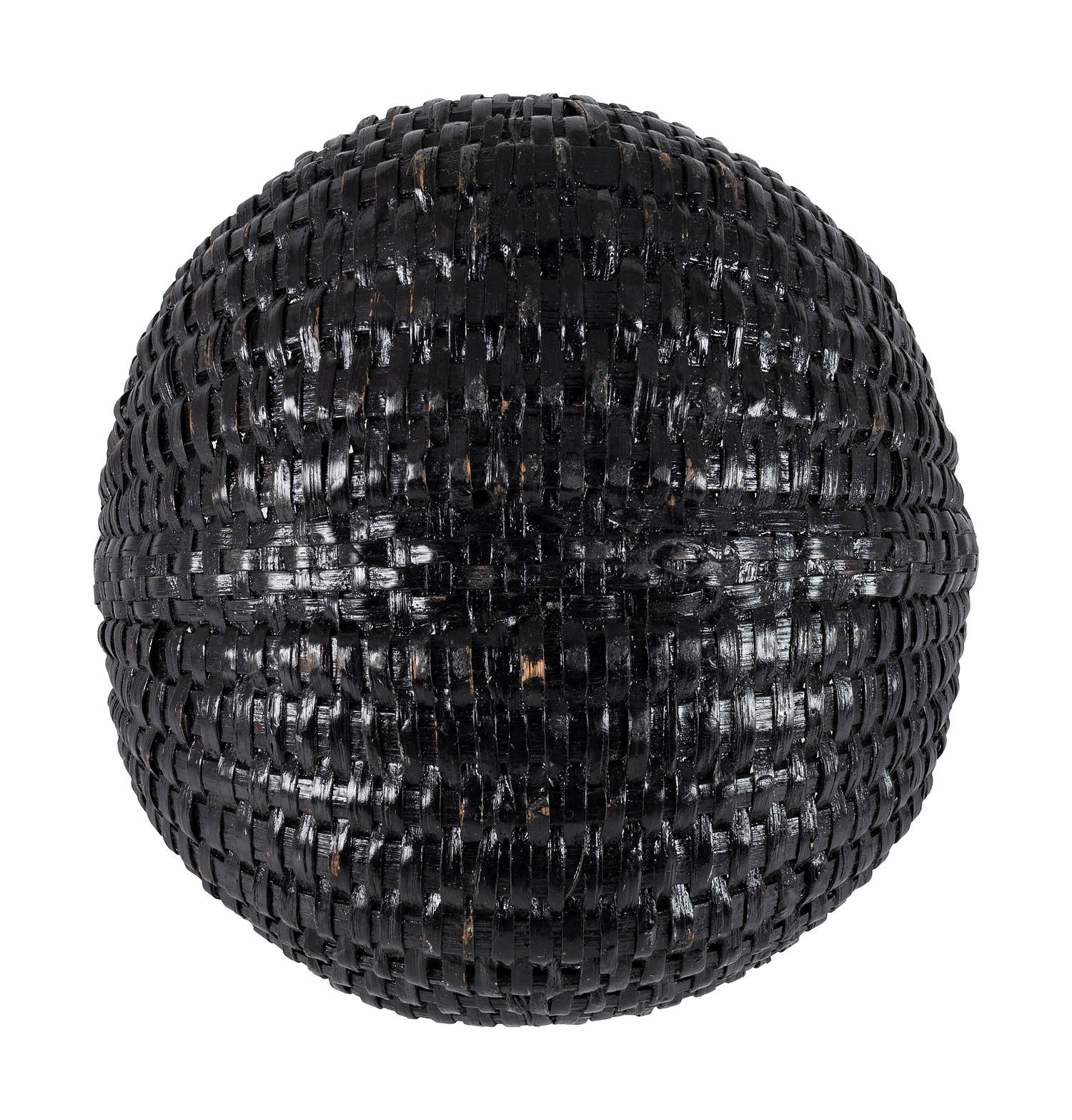 A Woven Buttocks Basket in Black Paint