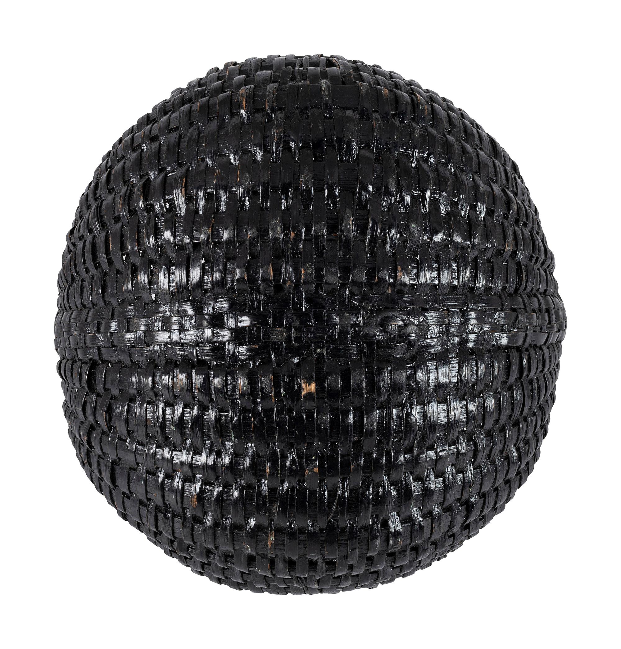 A Woven Buttocks Basket in Black Paint