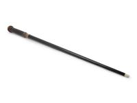 An English Brass-Mounted and Leather-Wrapped Explorer's Walking Stick