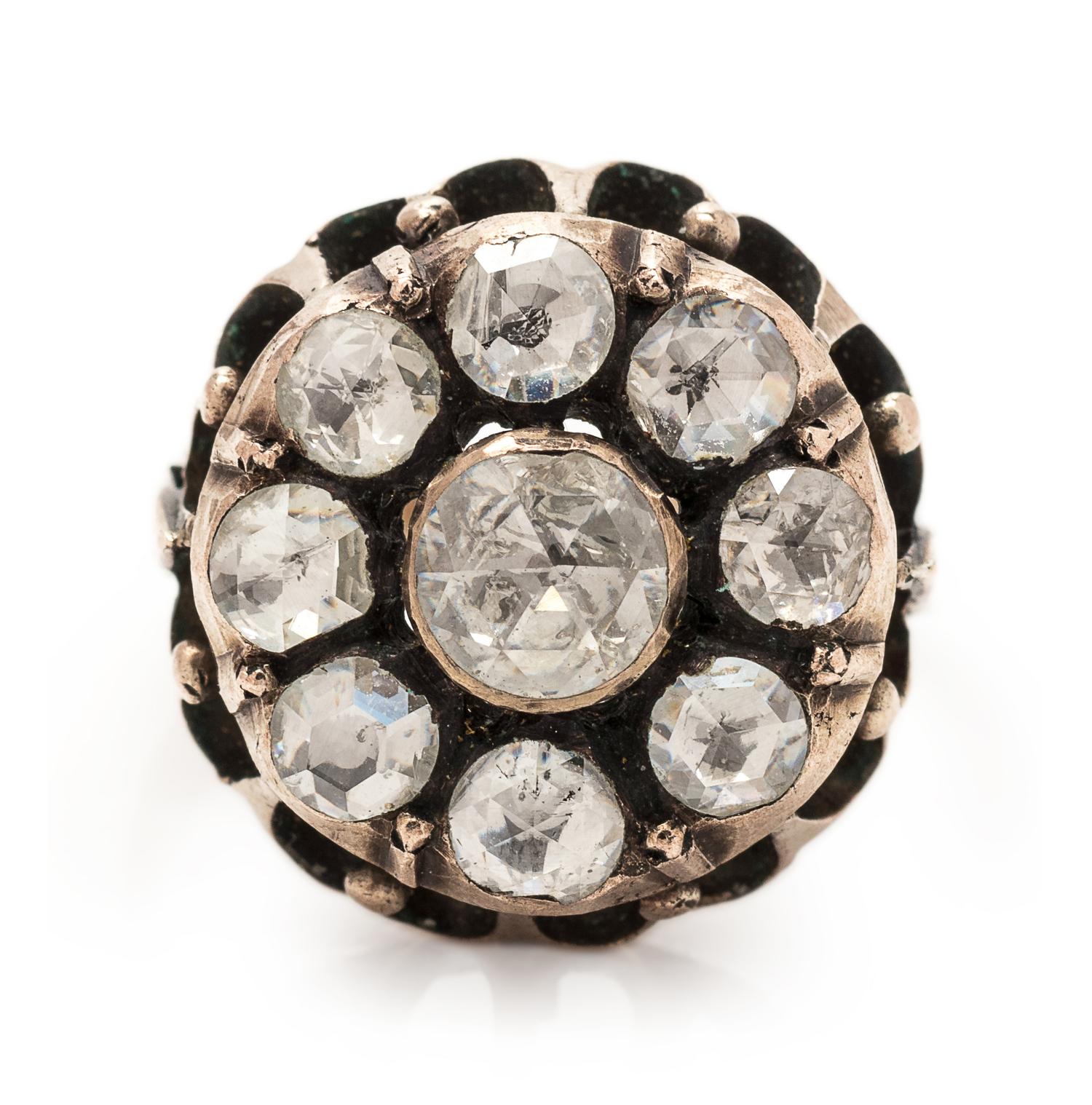 A Yellow Gold and Diamond Ring,