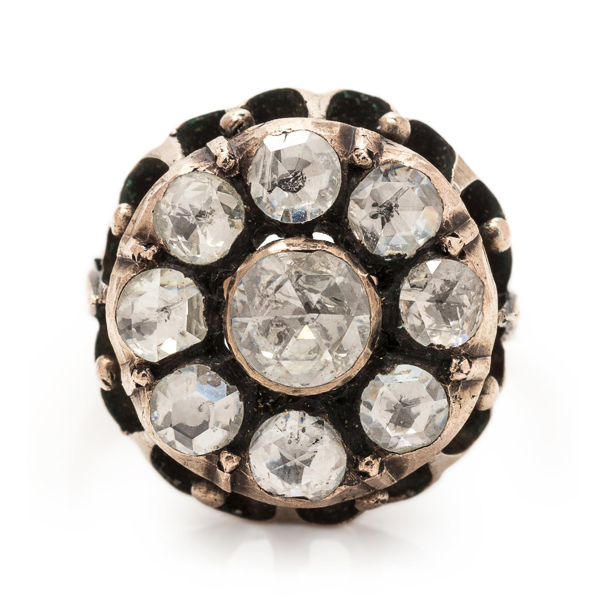 A Yellow Gold and Diamond Ring,