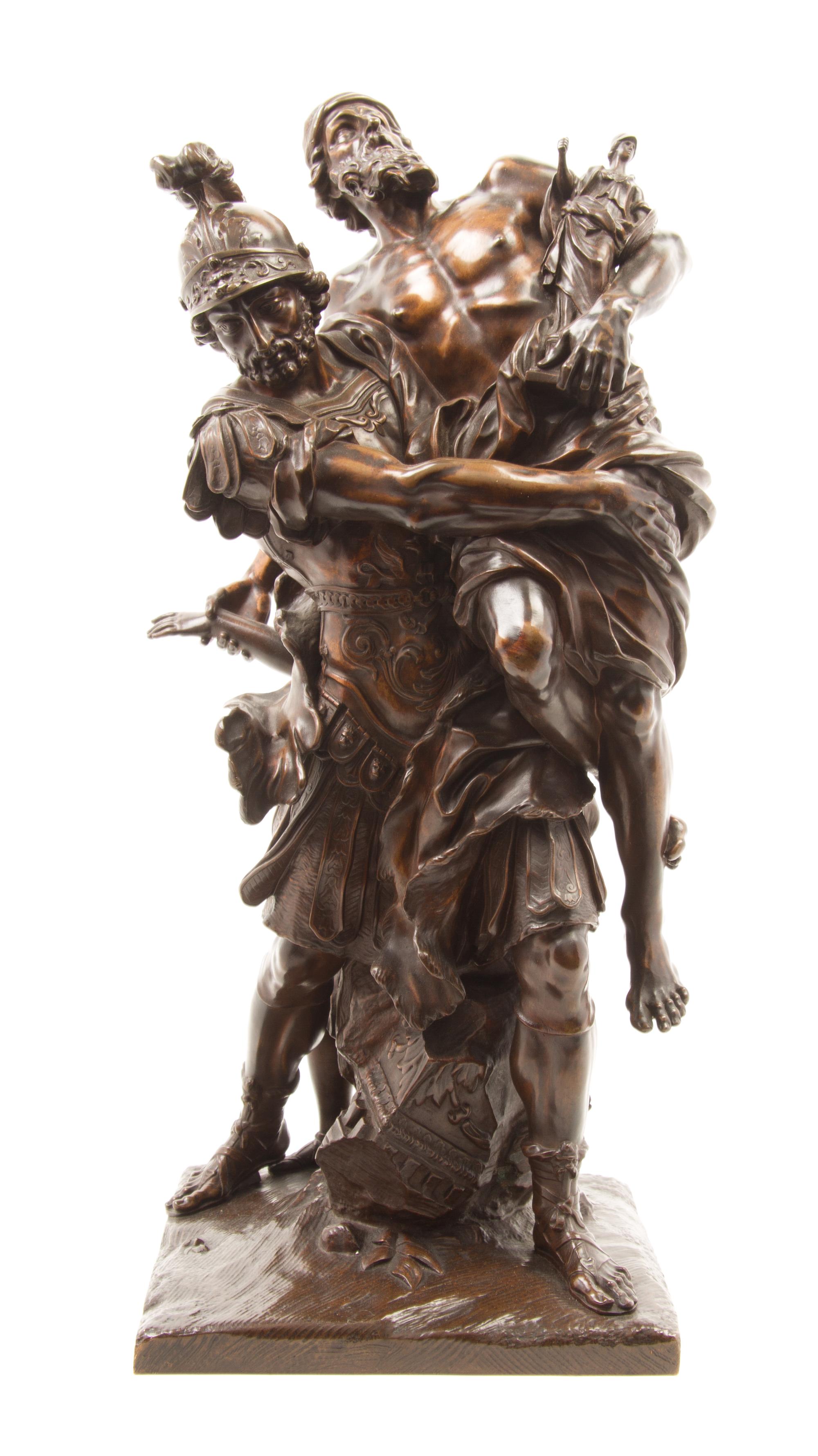 A Bronze Figural Group height 23 1/2 inches. — AFTER PIERRE LEPAUTRE (1659-1744)