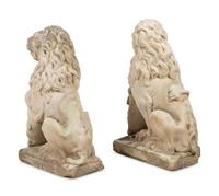 A Pair of Cast Stone Model Lions