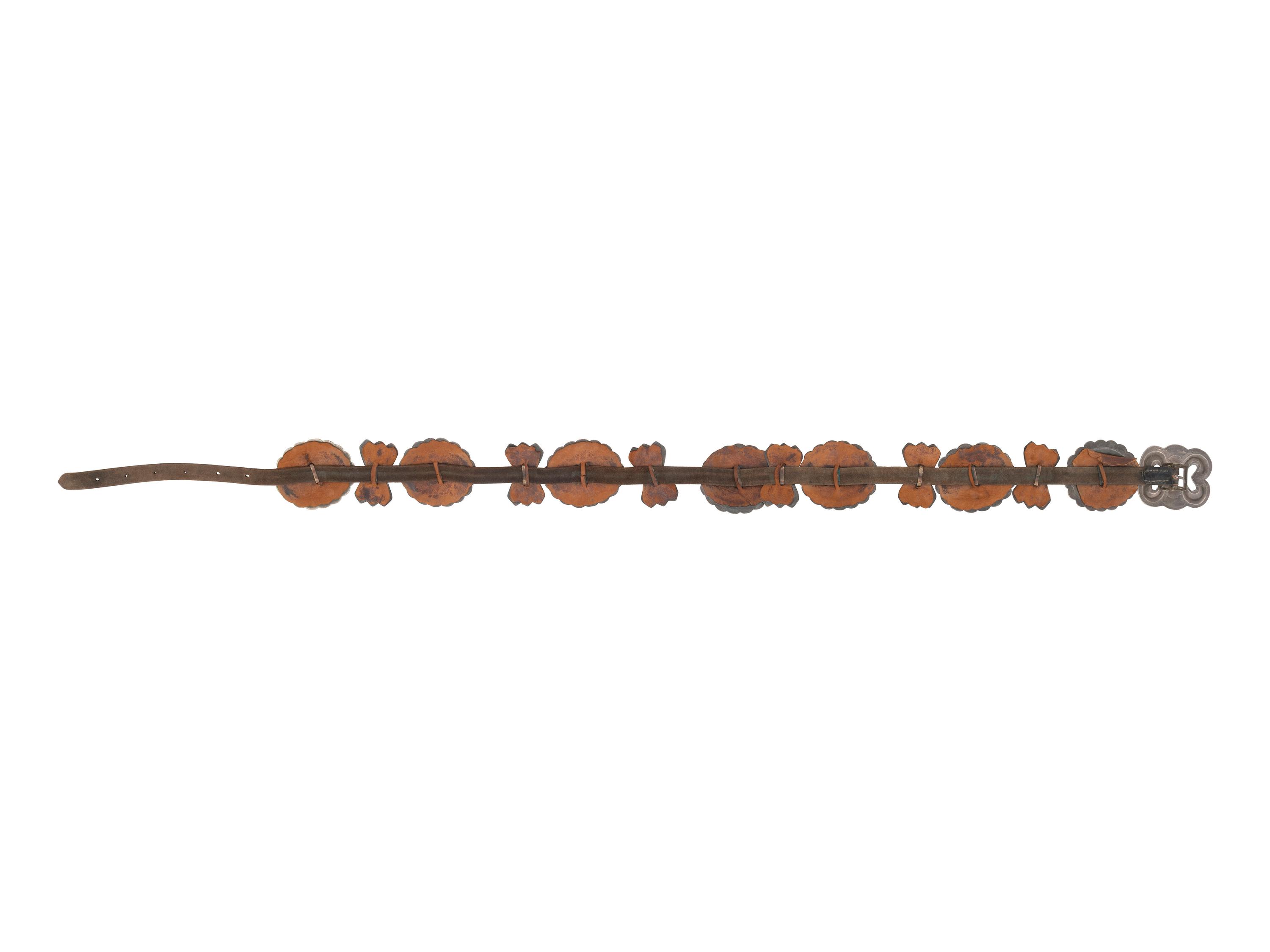 Navajo Silver and Turquoise Concha Belt