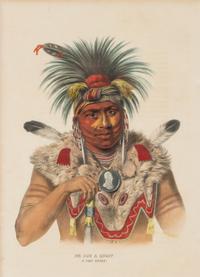MCKENNEY, Thomas L. (1785-1859) and James HALL (1793-1868). Two portraits from History of the Indian Tribes of North America . [Philadelphia, ca 1844 or later]. Lithographs with hand-coloring, comprising:
