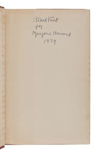 FROST, Robert (1874-1963). A Further Range. New York: Henry Holt and Company, 1936.