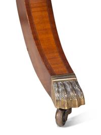 A George III Style Satinwood-Banded Mahogany Triple-Pedestal Dining Table