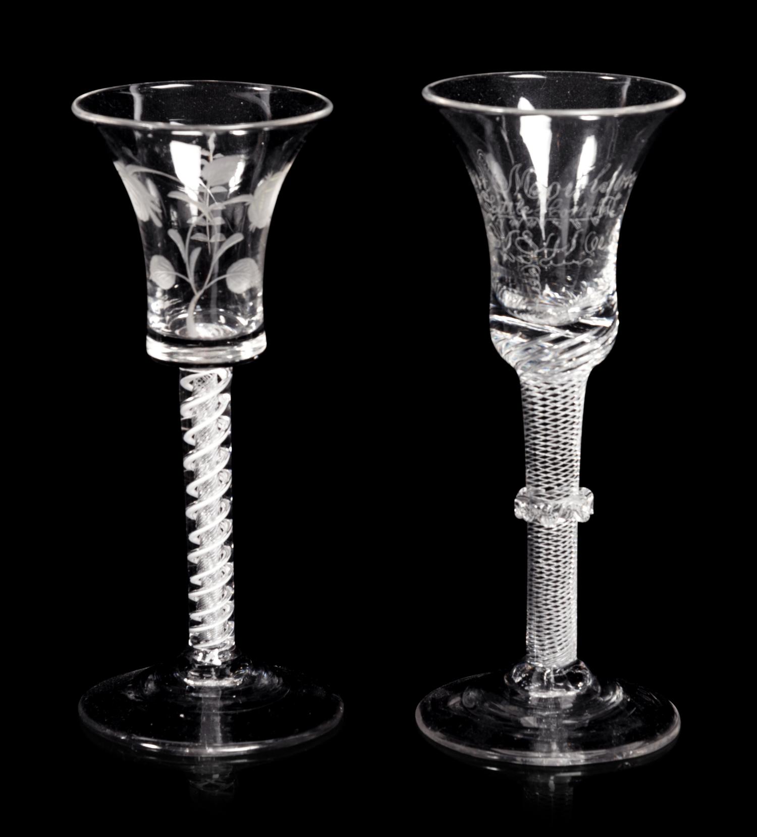 A Collection of English Twist-Stem Wine Glasses