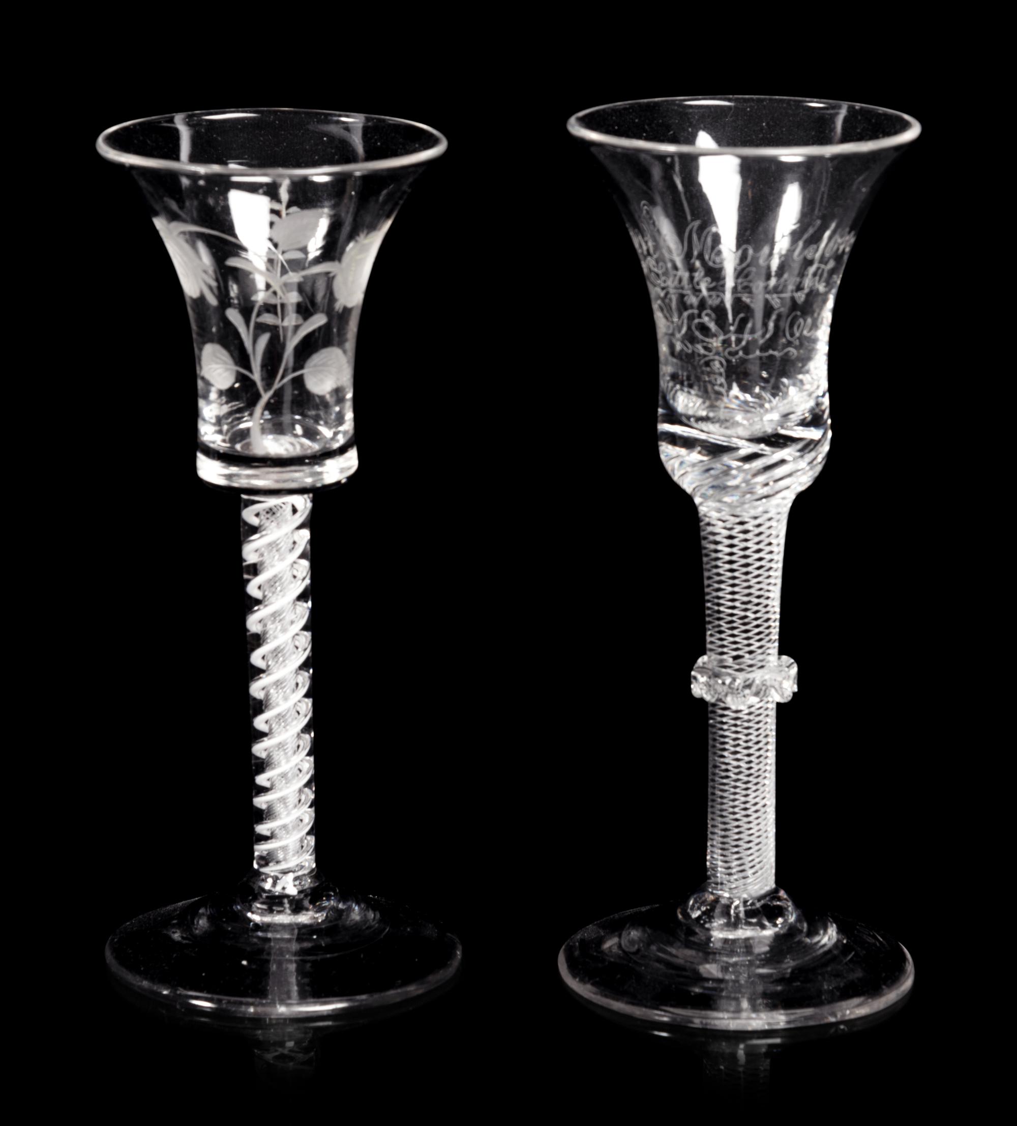 A Collection of English Twist-Stem Wine Glasses