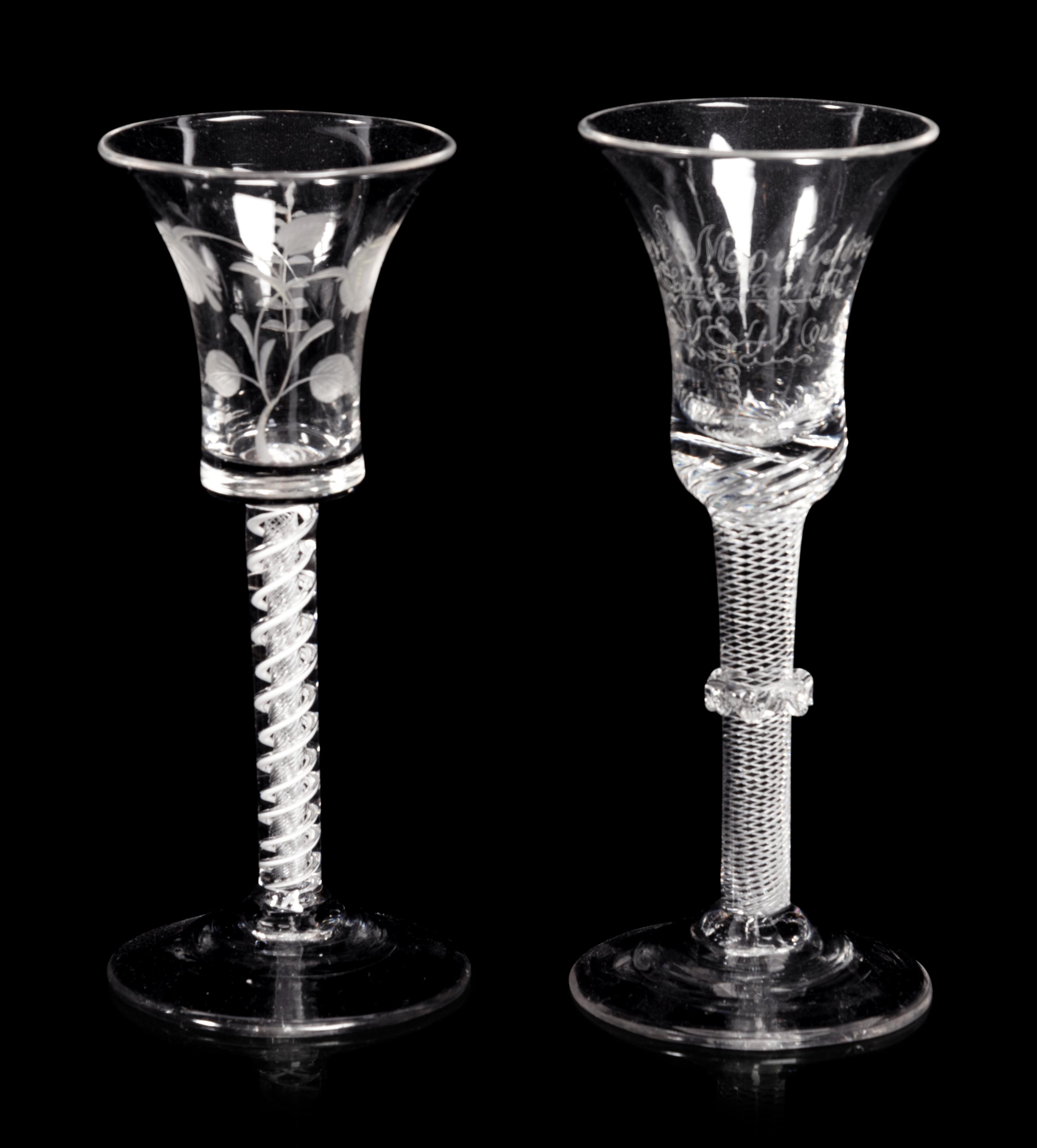 A Collection of English Twist-Stem Wine Glasses