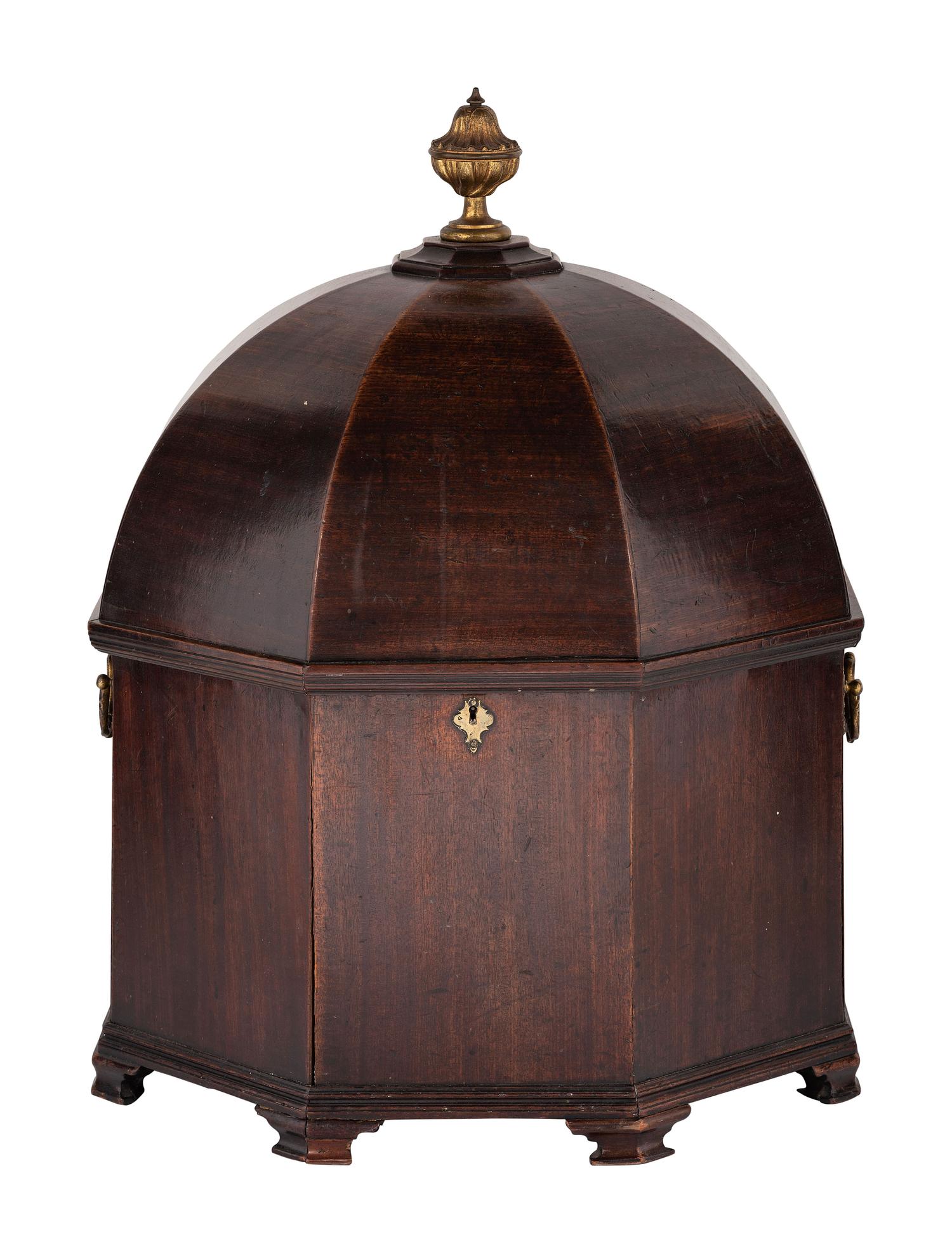 An English Brass Mounted Mahogany Cellarette