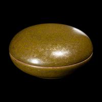A Chinese Gilt Decorated 'Tea Dust' Glazed Porcelain Covered Ink Paste Box 茶葉末地描金印泥盒