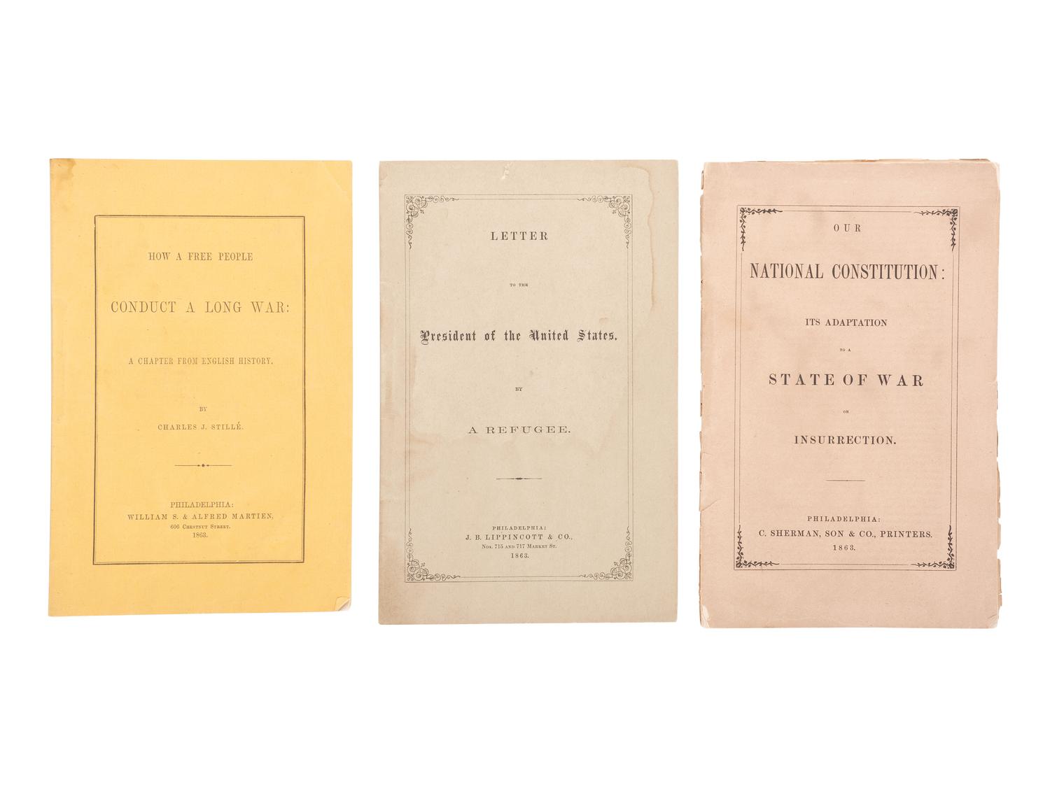 [Civil War]. A group of 3 scarce war-date publications, comprising: