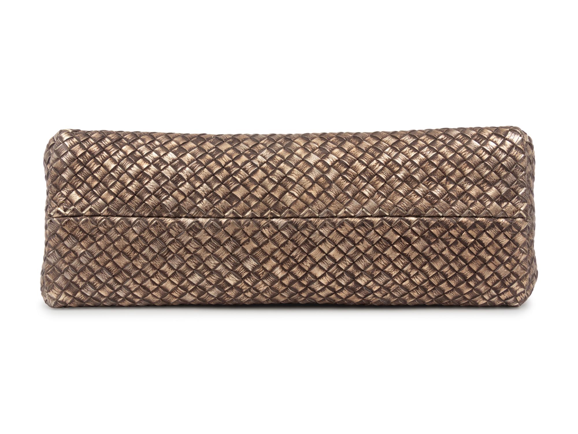 Bottega Veneta Limited Edition Metallic Intrecciato Leather Cabat Tote, c.2008