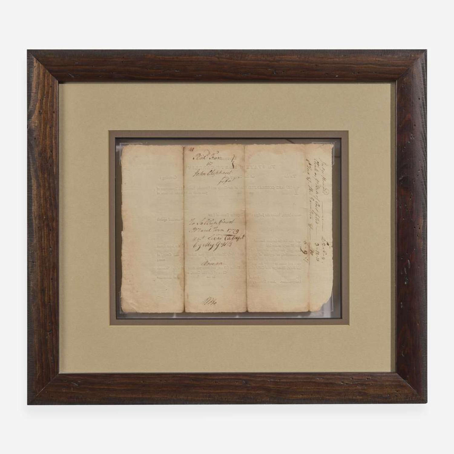 [Declaration of Independence] [North Carolina] Hooper, William Partially-Printed Document, initialed