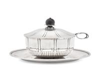 A Johan Rohde Designed Georg Jensen Silver Caviar Bowl and Underplate