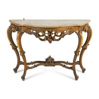 A Continental Giltwood and Onyx Console Table and Pier Mirror