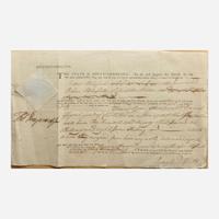 [Americana] [Declaration of Independence] Paine, Robert Treat, and Thomas Heyward Group of 2 Partially-Printed Documents, signed