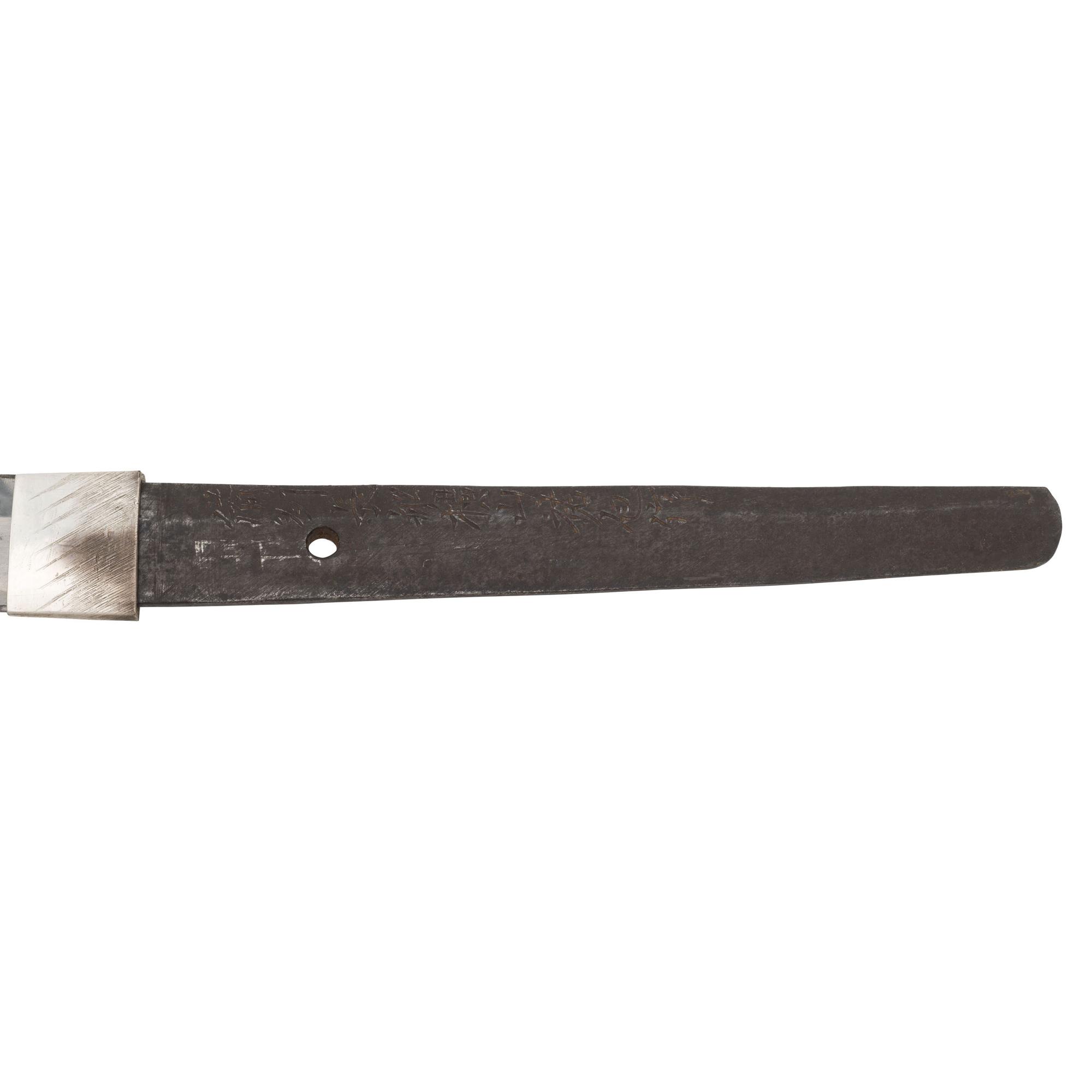 Signed WWII Japanese Shin Gunto with Edo-Period Blade, Family Mon, and Company Officer's Sageo
