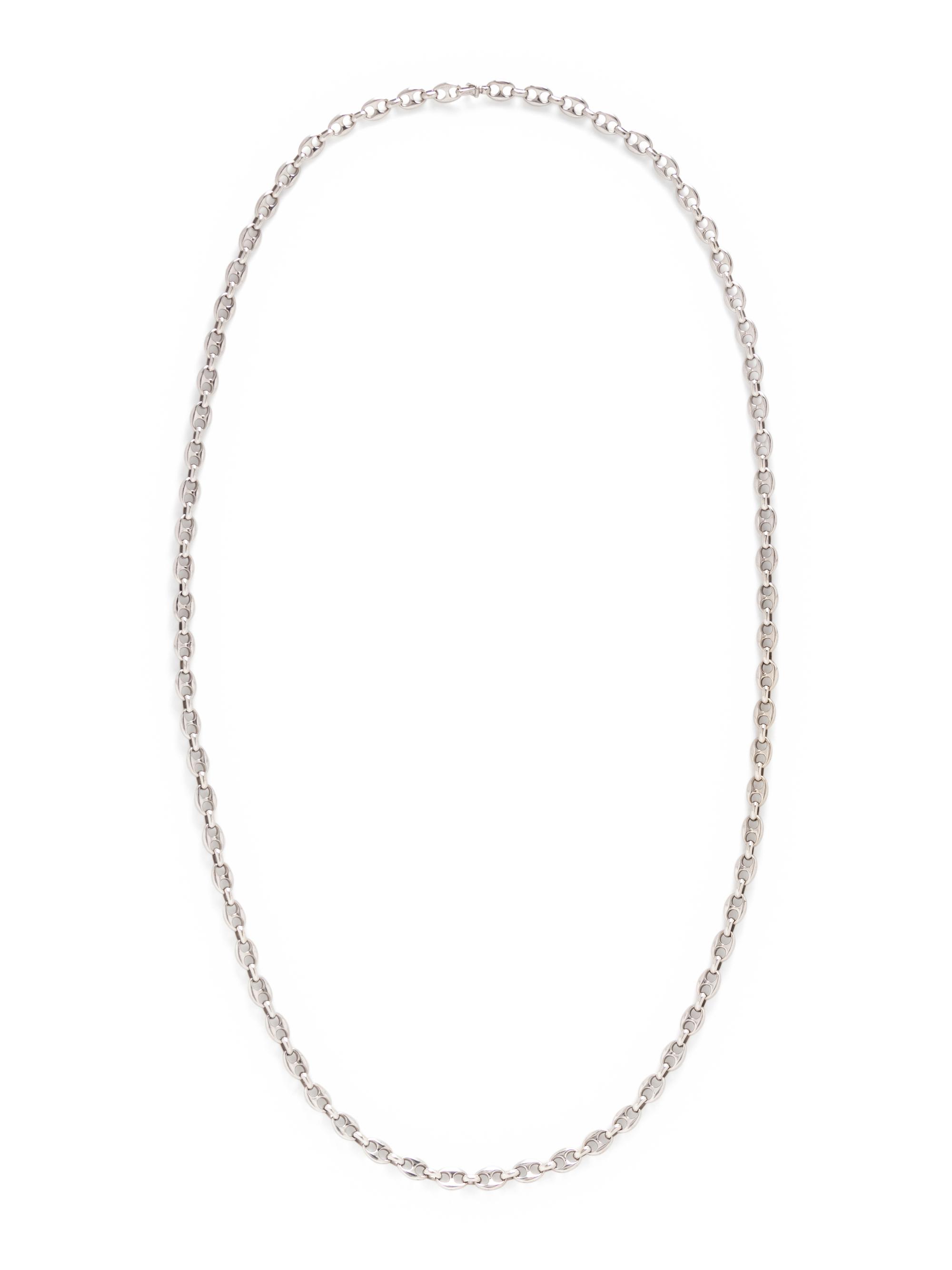 VAN CLEEF & ARPELS, WHITE GOLD LONG CHAIN NECKLACE