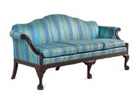 A George III Style Mahogany Camelback Settee