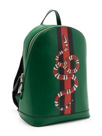 Gucci Limited Edition Backpack in Green Leather with Kingsnake Print, Alessandro Michele, Autumn Winter Precollection 2017