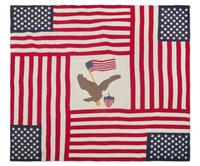 A Pieced And Appliqued Cotton Patriotic Quilt