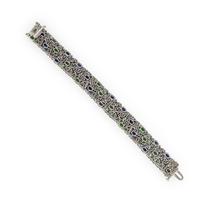 Robert Procop, Sapphire, Tsavorite Garnet, Diamond, and White Gold 'American Glamour' Bracelet