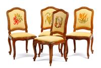 A Set of Four French Provincial Side Chairs Height 39 inches. — 18TH/19TH CENTURY