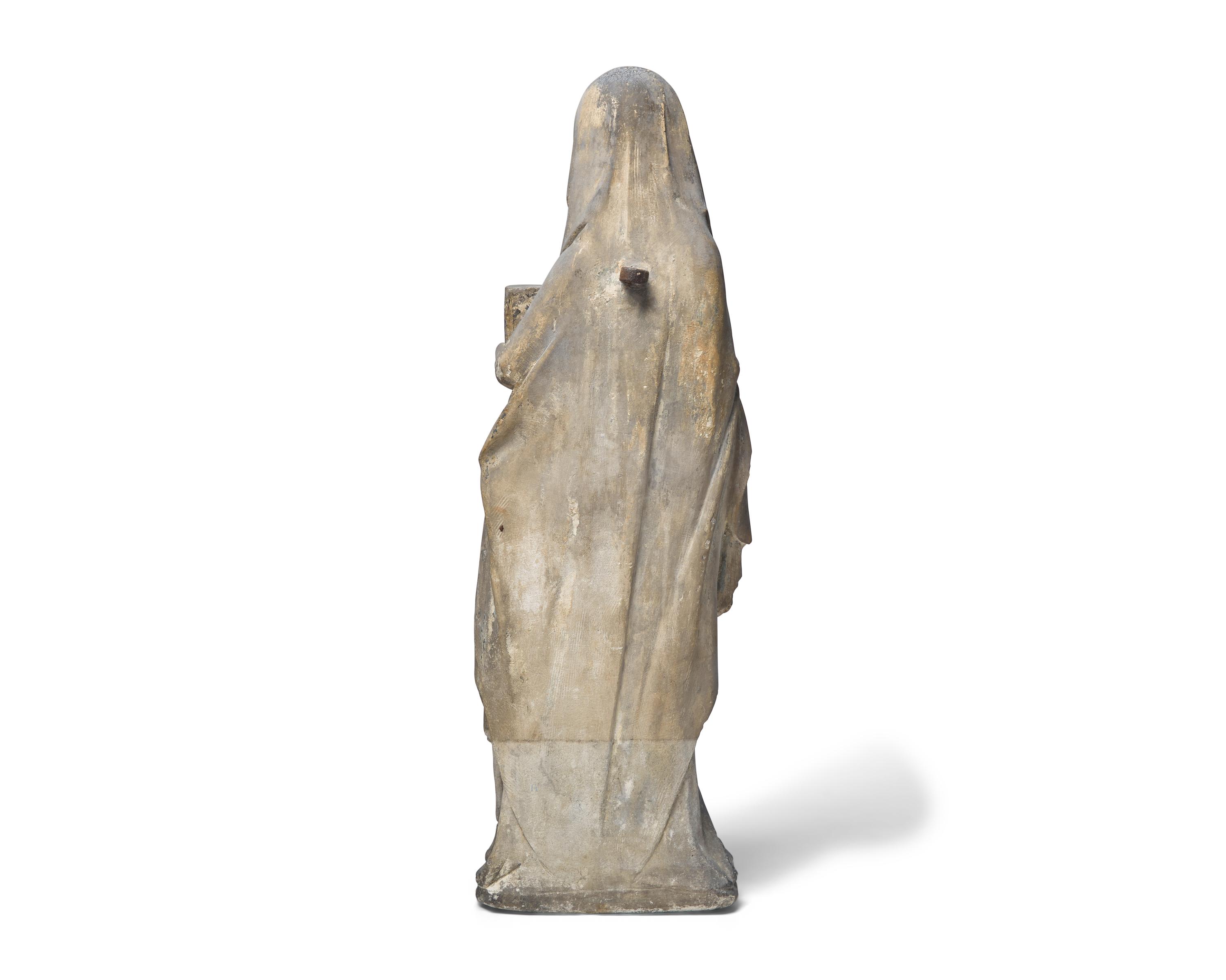 A French Carved Limestone Sculpture of a Female Saint Possibly Depicting Saint Catherine of Alexandria