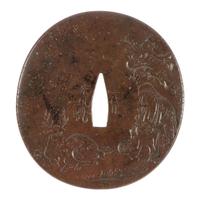 Lot of Four Japanese Tsubas with Folkloric Animal Motifs