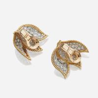 A pair of gold, platinum, and diamond ear clips, Tiffany & Co. Schlumberger