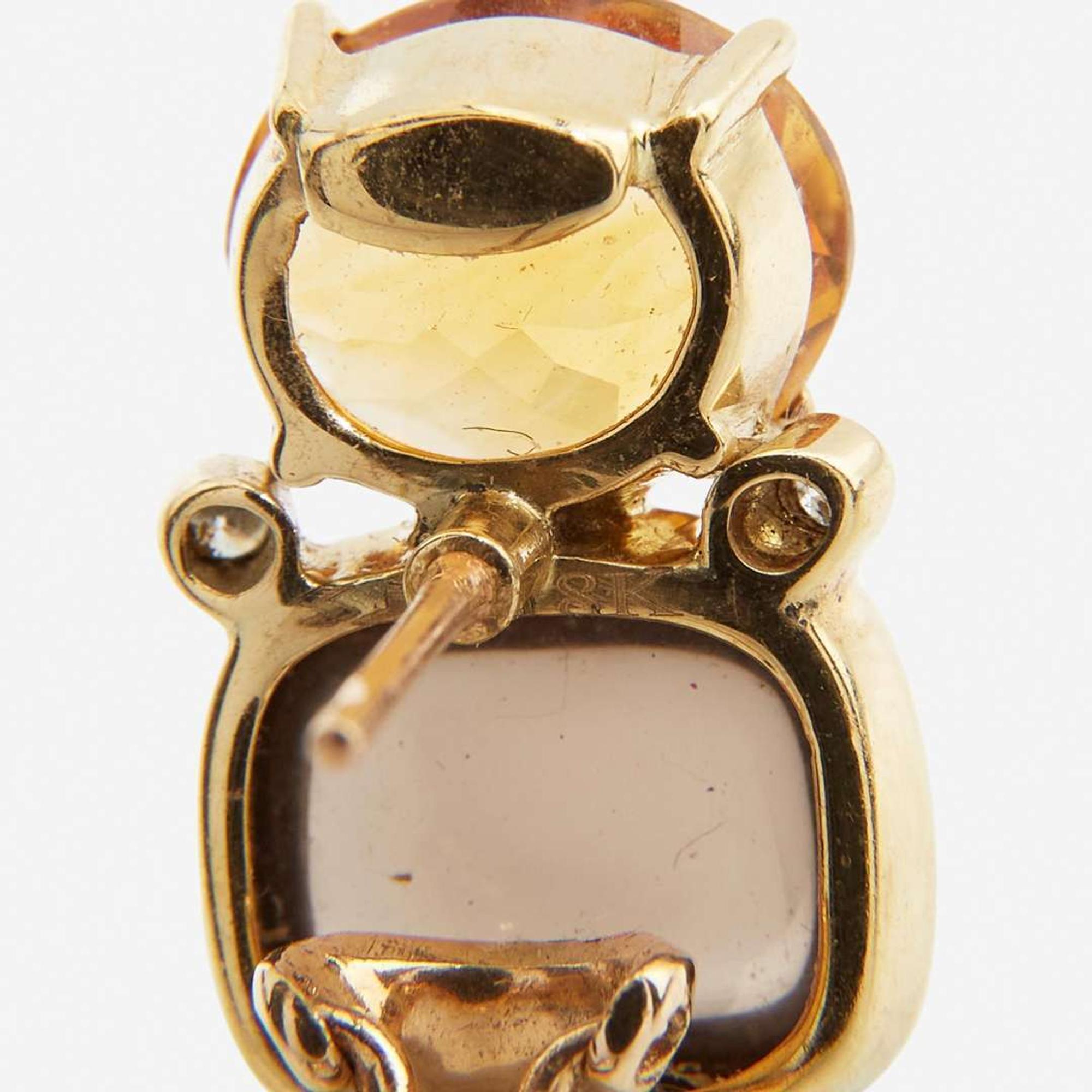 Three Pairs of 18K Yellow Gold and Gem-Set Earrings