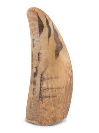 A Scrimshaw Tooth with Whaling Scene
