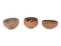Southwestern Prehistoric Black-on-Red Pottery Bowls