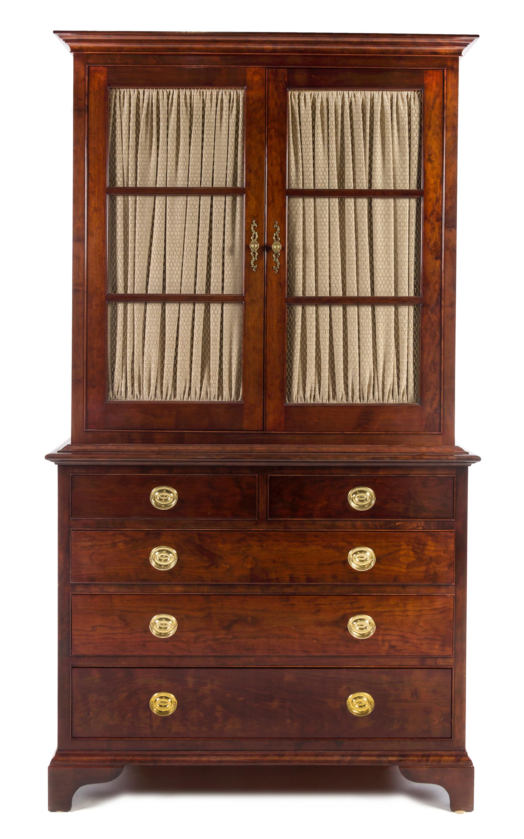 A Georgian Style Mahogany Linen Press Height 88 x width 49 x depth 23 inches. — 20TH CENTURY