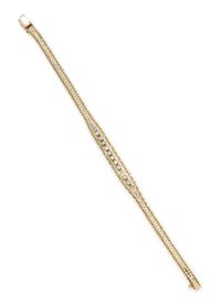 A 14 Karat Gold and Diamond Bracelet, 10.20 dwts.