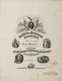 GRANT, Ulysses S. (1822-1885). Soldier's Monument Association document signed ("U.S. Grant"), as President of the United States. N.p., [1865].