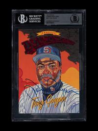A 1994 Donruss Diamond Kings Jumbo Tony Gwynn Kirby Signed Autograph Baseball Card No. DK-11 (Beckett Authentication Services BAS Certified)