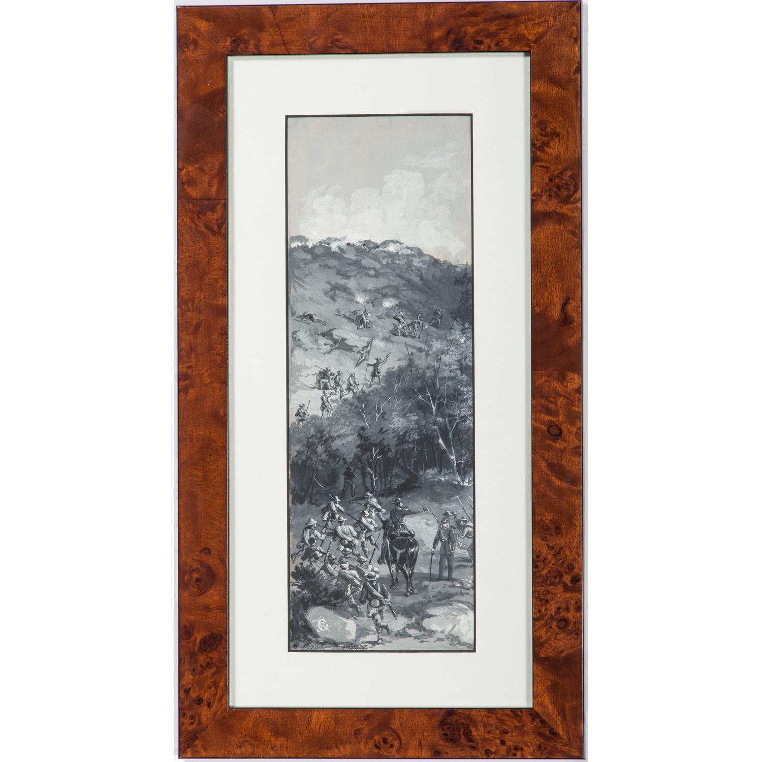 John R. Chapin, Original Artwork Depicting the Confederate Assault on Little Round Top
