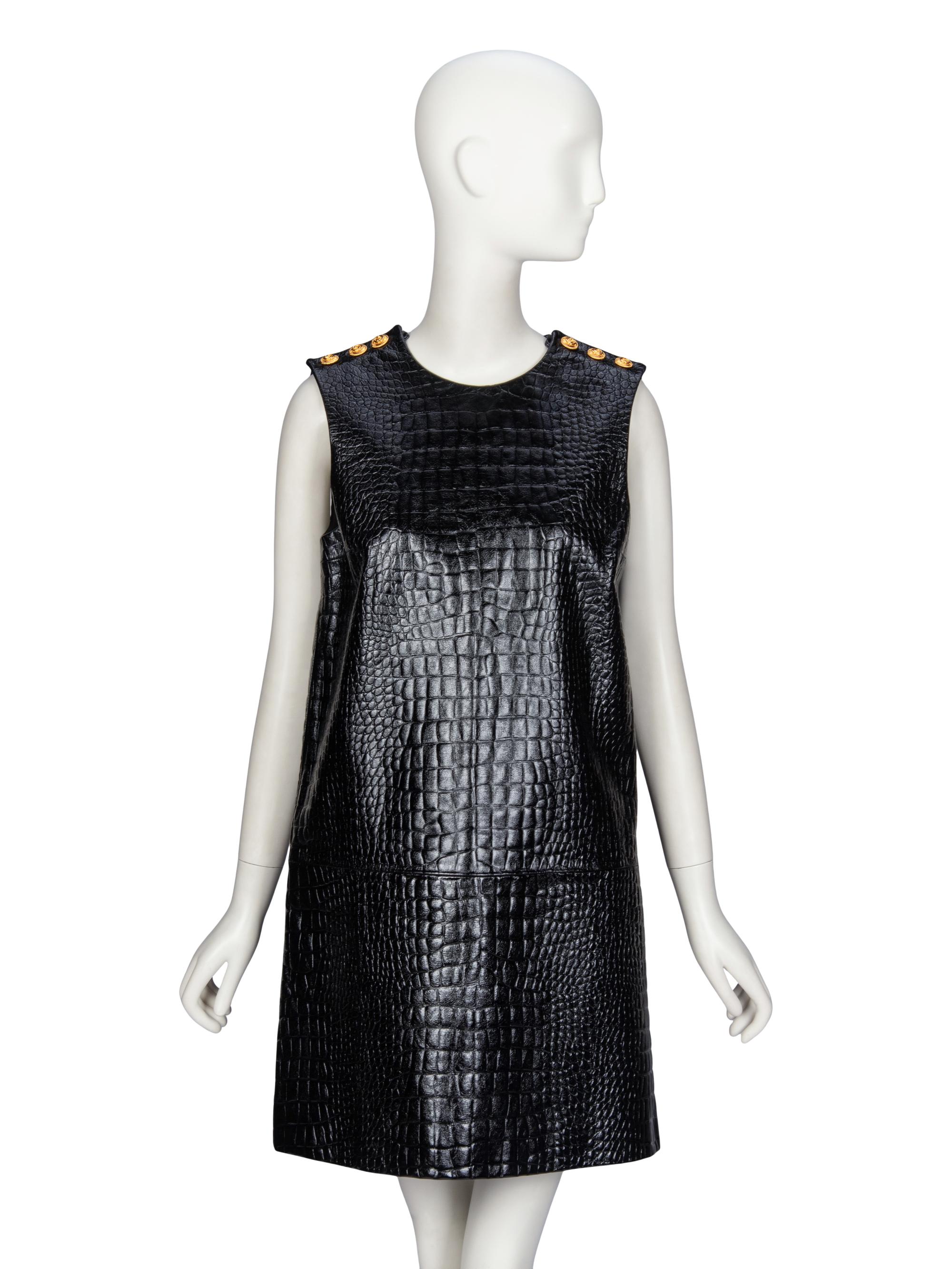 Gucci, Croc-Effect Leather Dress