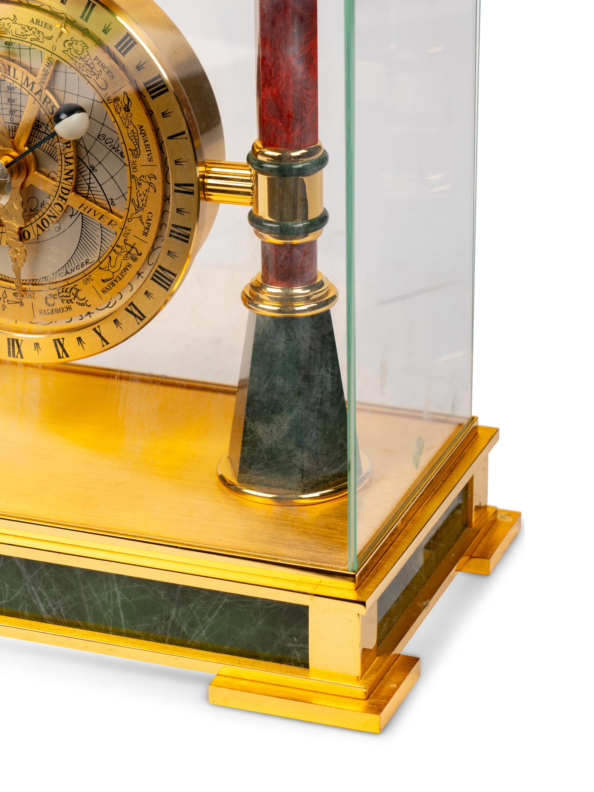 A Swiss Gilt Metal and Marble Mantel Clock