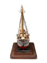 A Carved and Painted Wood Great Lakes Ship Model
