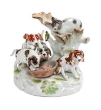A Meissen Porcelain Figural Group Height 4 inches. — 19TH/20TH CENTURY