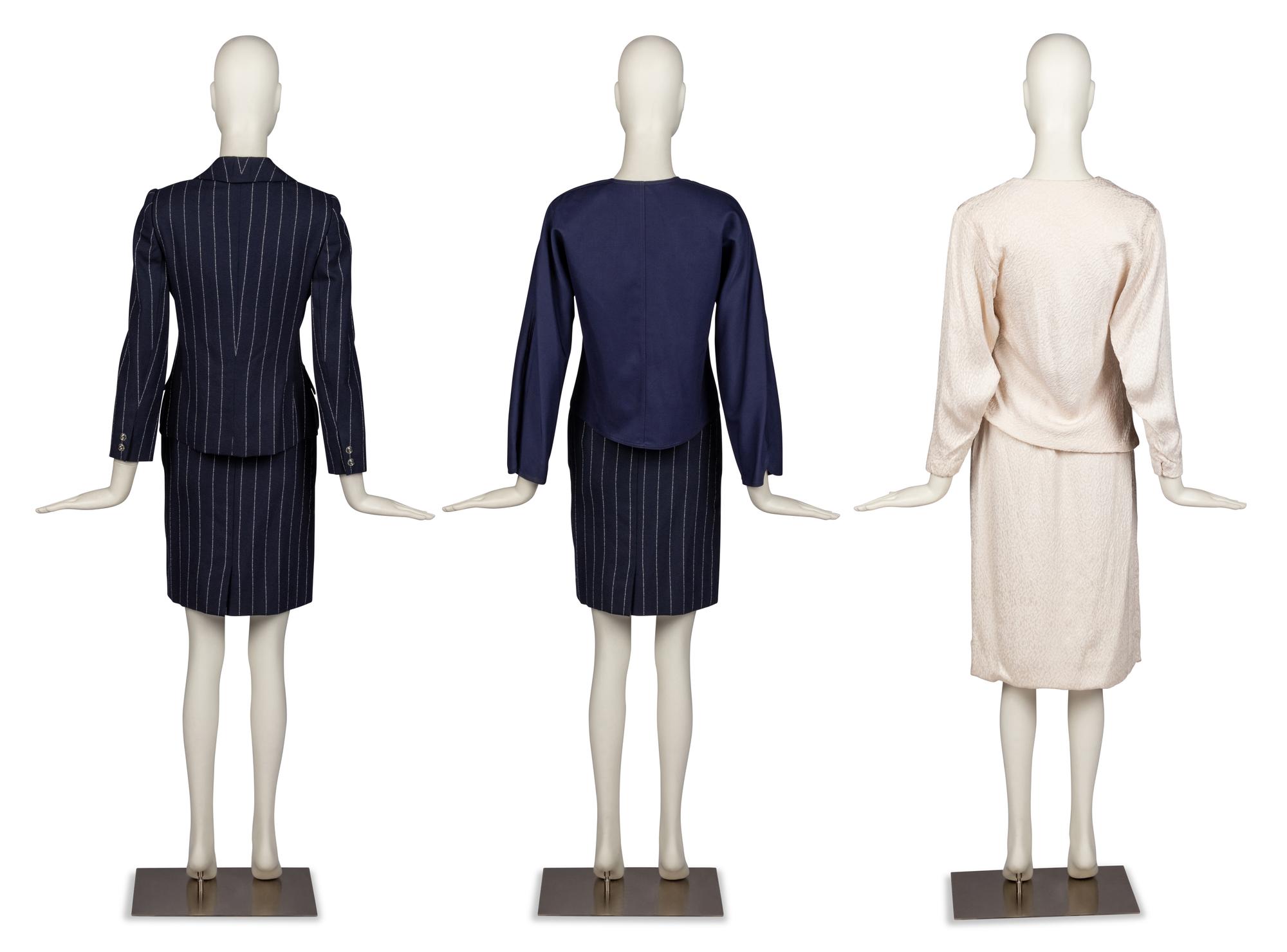 A Collection of American Fashion: Bill Blass Suit, Oscar de la Renta Set, and Geoffrey Beene Jacket, 1980-90s