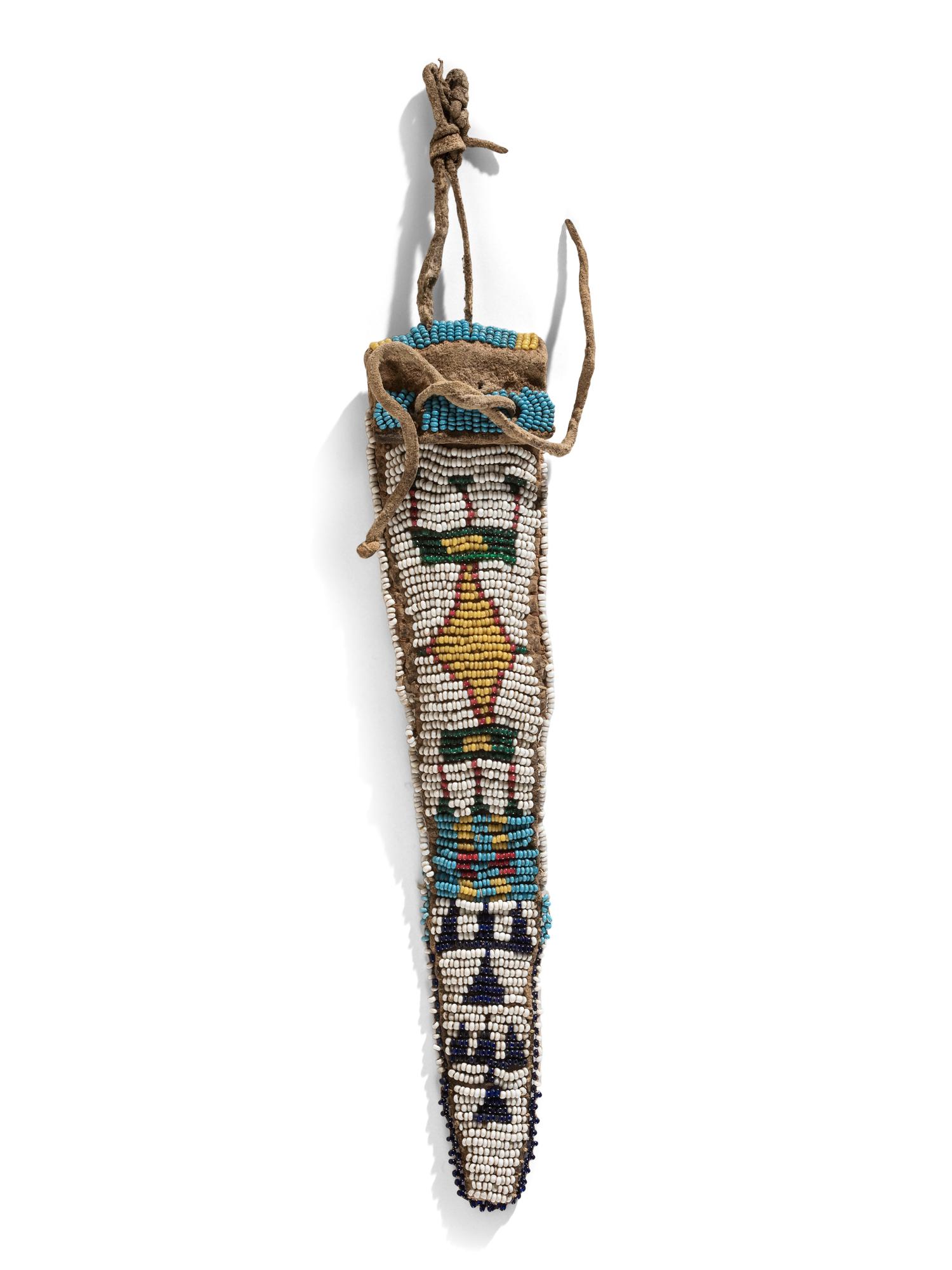 Cheyenne/Arapaho Beaded Buffalo Hide Whetstone Case