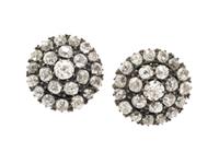 ANTIQUE, DIAMOND, SILVER, AND YELLOW GOLD EARRINGS