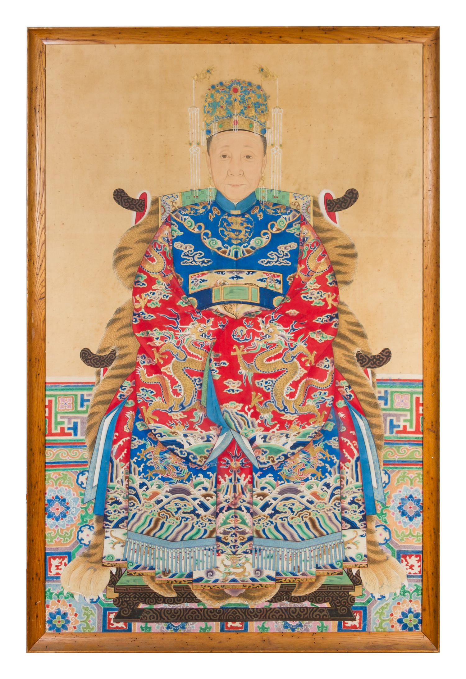 A Chinese Ancestral Portrait 18TH/19TH CENTURY 58 1/2 x 37 1/2 inches. — 18TH/19TH CENTURY
